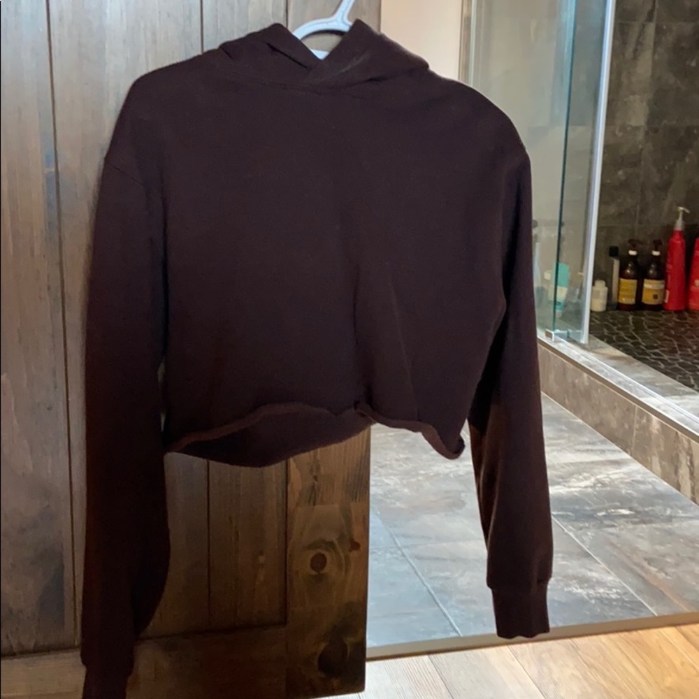 Brown cropped tna hoodie